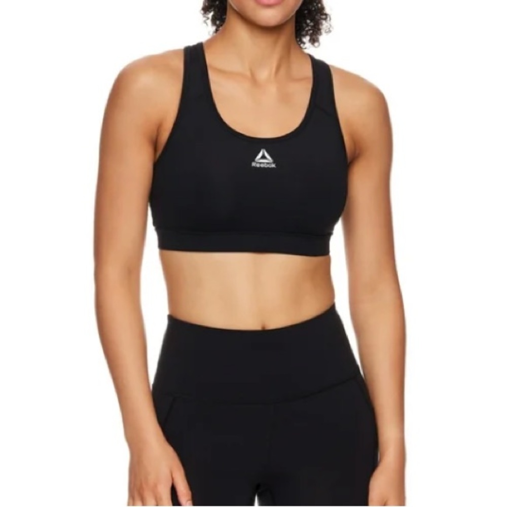 🔥 10 for $100 🔥 Reebok black sports bra medium support NEW size Large